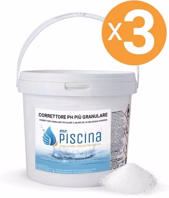 CORRETTORE PH PIU' GRANULARE per piscina Quantità confezione: 3 confezioni