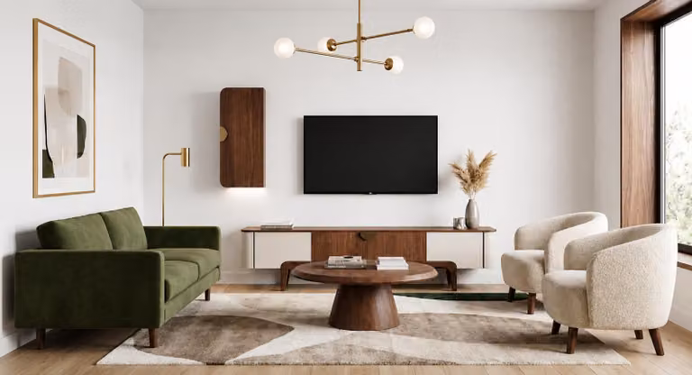 Elegante set per soggiorno: parete TV e tavolino