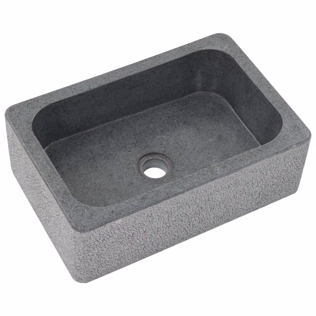 Lavandino 45x30x15 cm in Pietra di Fiume Nero