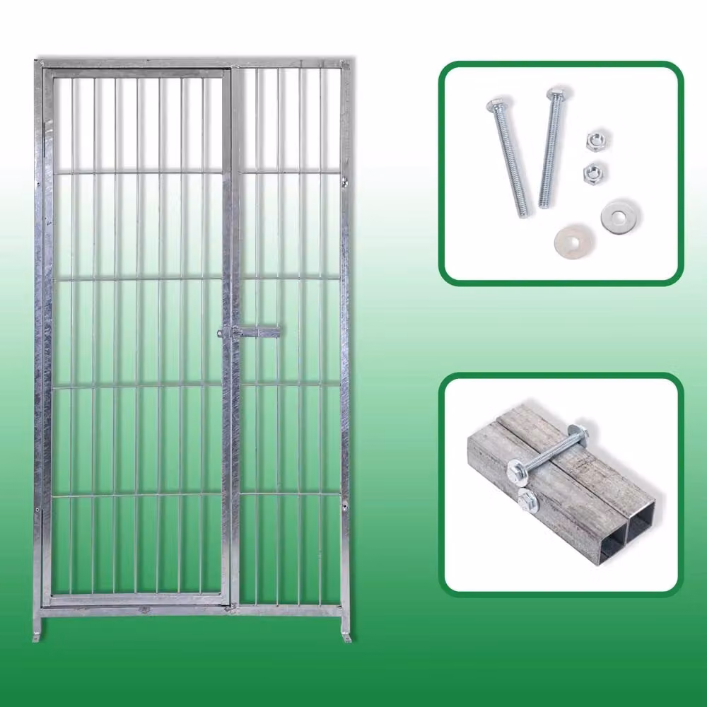 Recinto per cani SIDER BOX in metallo zincato color argento con predisposizione alla copertura, 3x3 metri – 2
