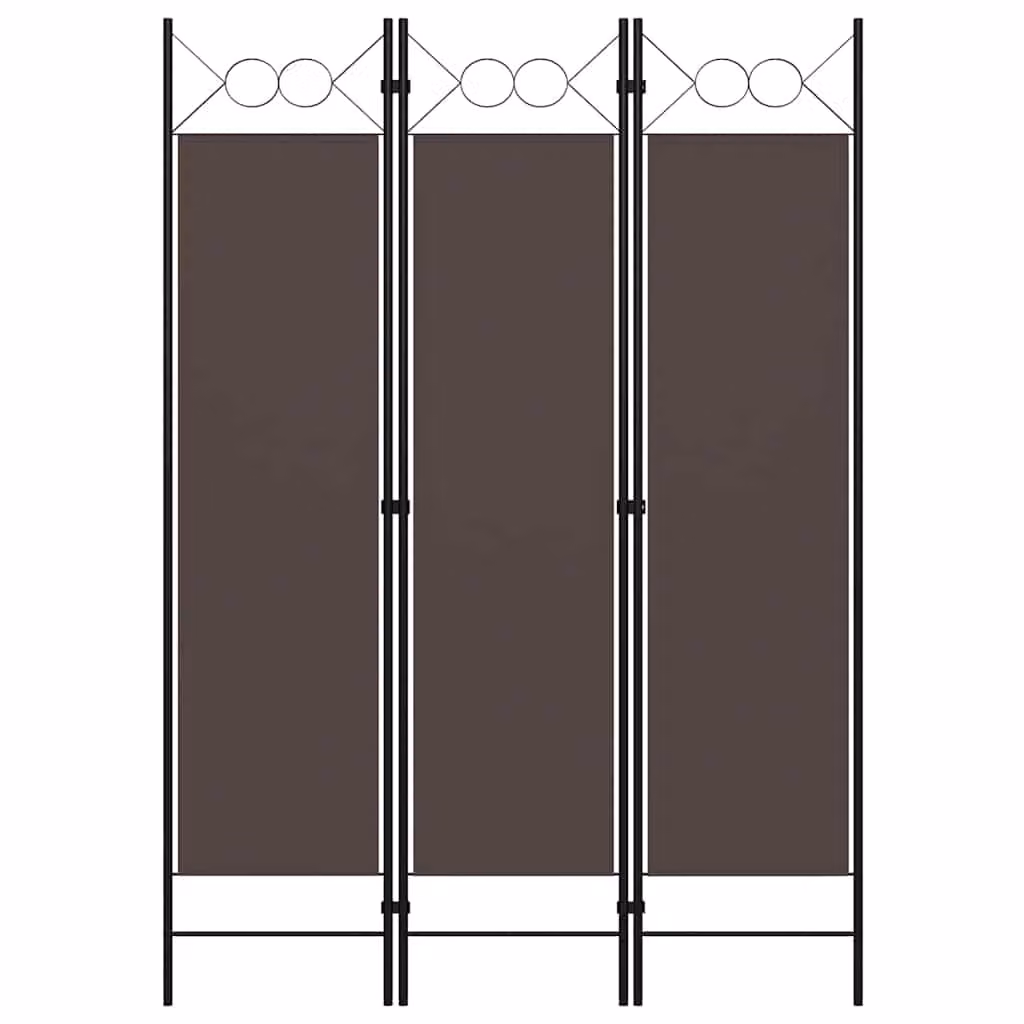 vidaXL Paravento Decorativo Moderno con Design Geometrico Marrone L 120 cm x H 180 cm