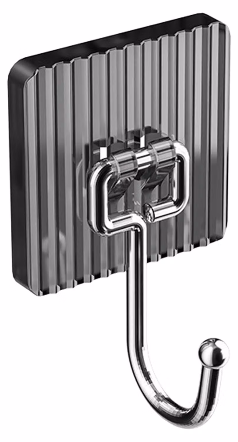 Gancio autoadesivo, supporto senza fori, gancio autoadesivo resistente, parete senza giunture, cucina, bagno, grigio