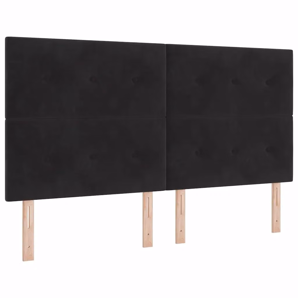 Letto a molla con illuminazione LED vidaXL in velluto nero L: 180 cm, P: 200 cm, H: 280 cm – 2