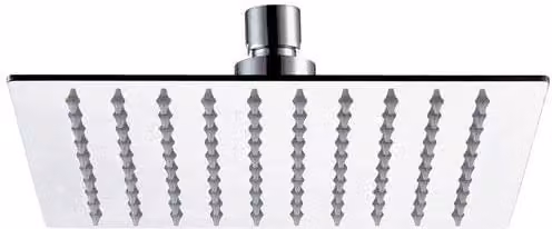 Soffione doccia ultra piatto quadrato Remer in acciaio inox cromato argento L: 25 cm x P: 25 cm