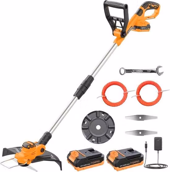 Grass-trimmatore e cesoie 21V, senza batterie, con 2 batterie, regolabile e telescopico, ideale per la taglia erba e la cura del giardino
