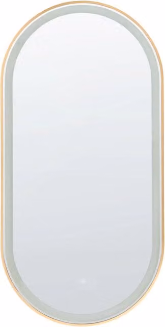 Specchio da parete ovale BELIANI con LED e touch switch, disponibile in argento o oro, L: 120 cm, H: 60 cm