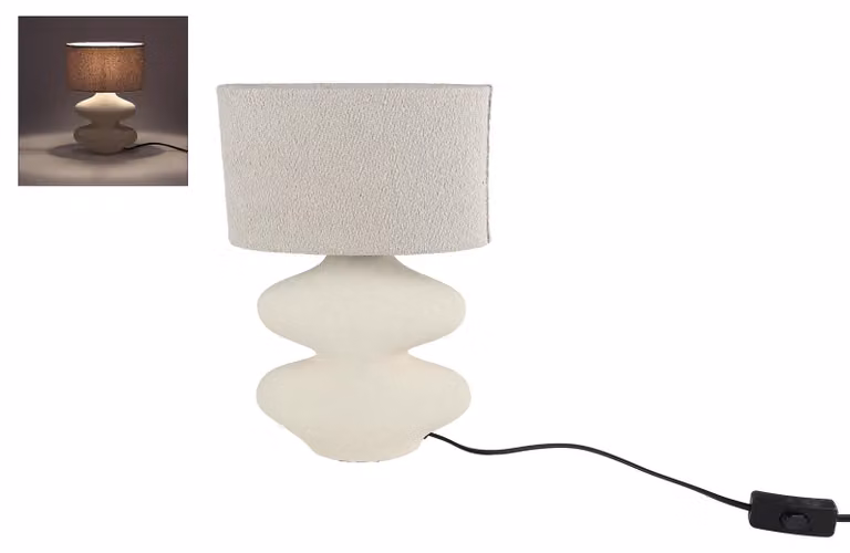 Lampada da tavolo Van Manen per cameretta, in Vetroceramica, LED, bianca, dimensioni 22x22x32,5 cm
