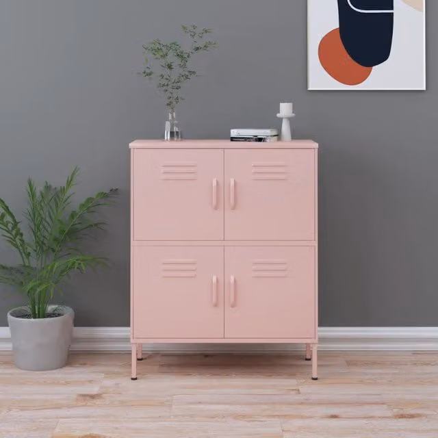 Armadietto Rosa 80x35x101,5 cm in Acciaio 336139