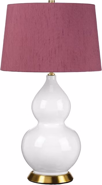 Lampada da tavolo ceramica bianca paralume viola Isla E27 Elstead