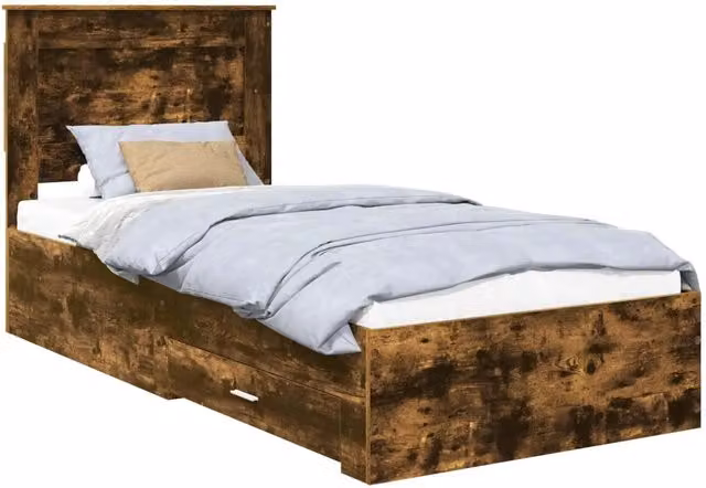 Letto singolo | Letto per adulti | Struttura del letto con cassetto con testiera Legno multistrato