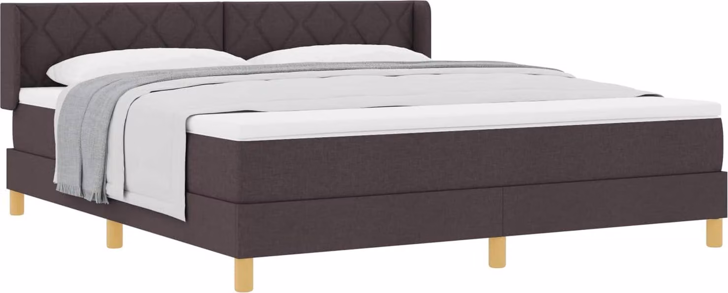 SYFAX™ Letto a molle Marrone Scuro 200 x 180 cm Poliestere