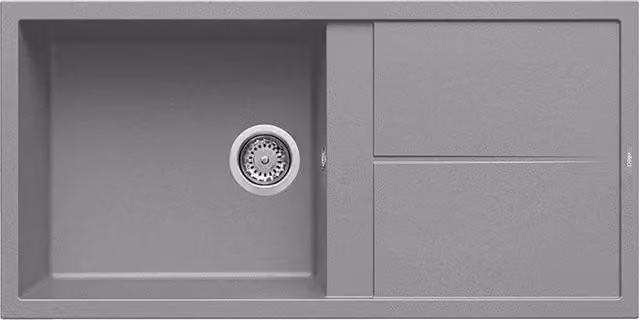 Lavello Elleci Incasso 1 vasca 100x50 Unico 480 Granitek Grigio Cemento LGU48048
