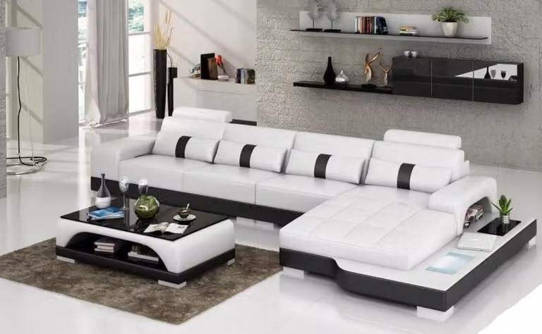 Designer Sofa Couch Polster Ledersofa Ecksofa L-Form Sofas Couchen Neuer W/S