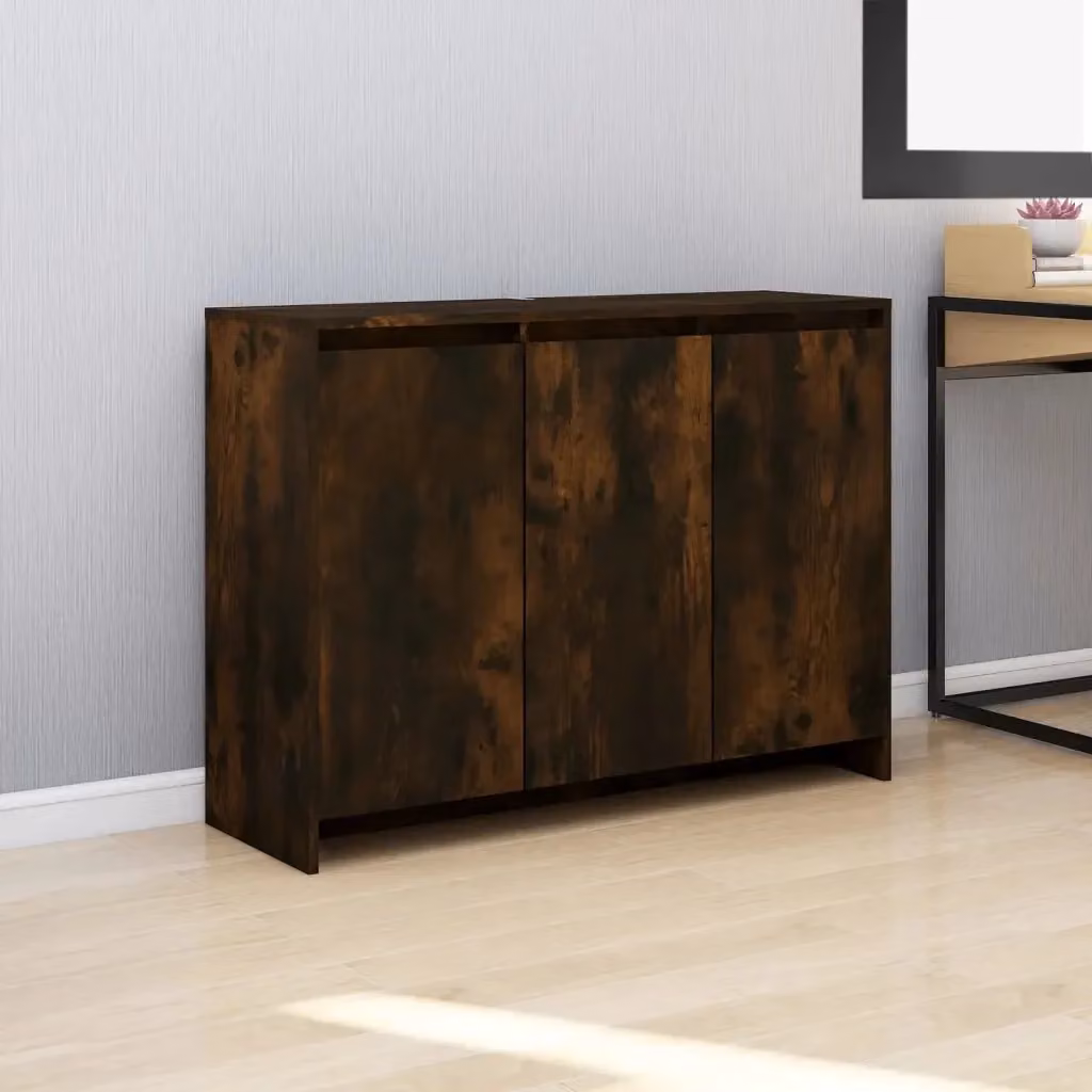 Credenza Buffet da pranzo moderna in Rovere Fumo, L: 102 cm, P: 33 cm, H: 75 cm – 2
