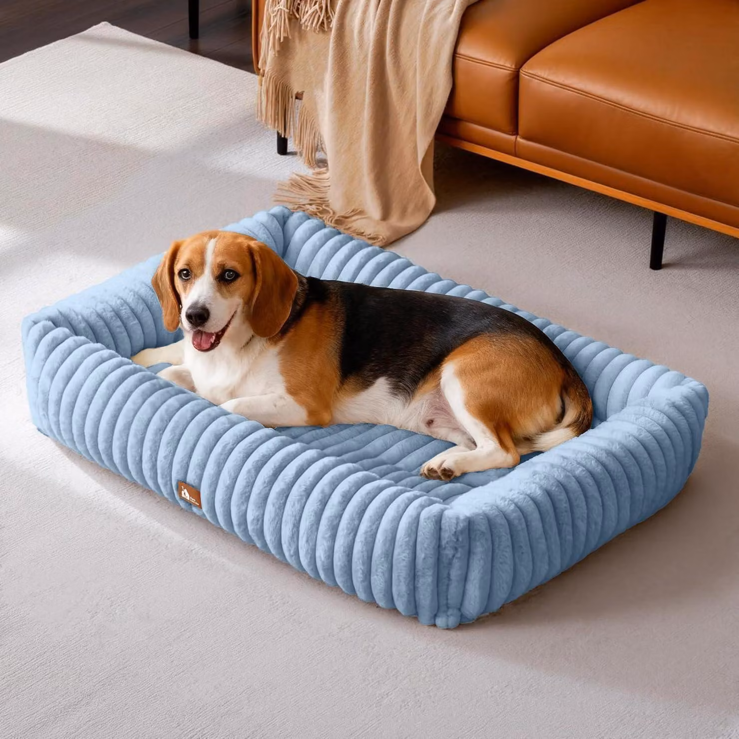 Cuccia per cani, lavabile su 4 lati, colore blu, dimensioni 92 x 69 x 20 cm