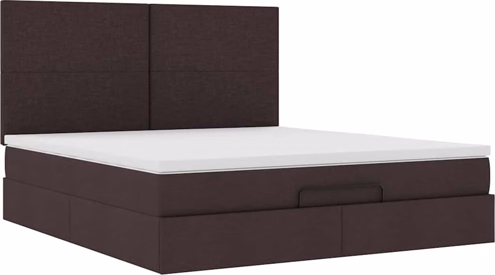 Struttura Letto Pouf con Materasso 160x200 cm in Tessuto