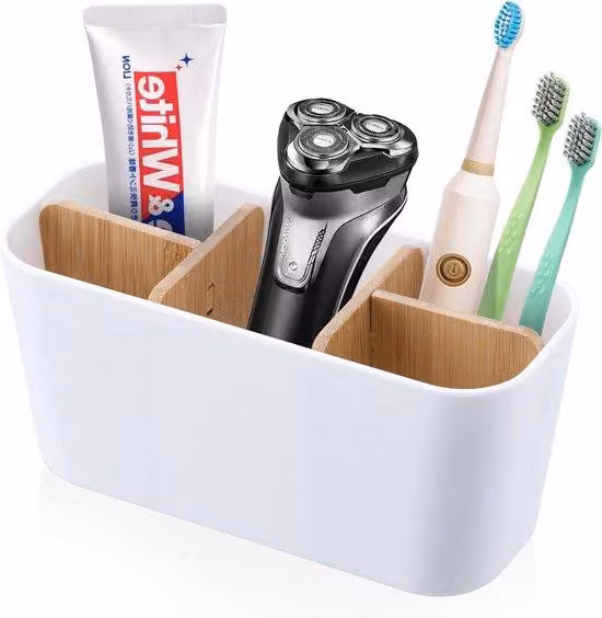 Supporti elettrici per spazzolini da denti con divisori - Organizer per spazzolini da denti con supporto elettrico