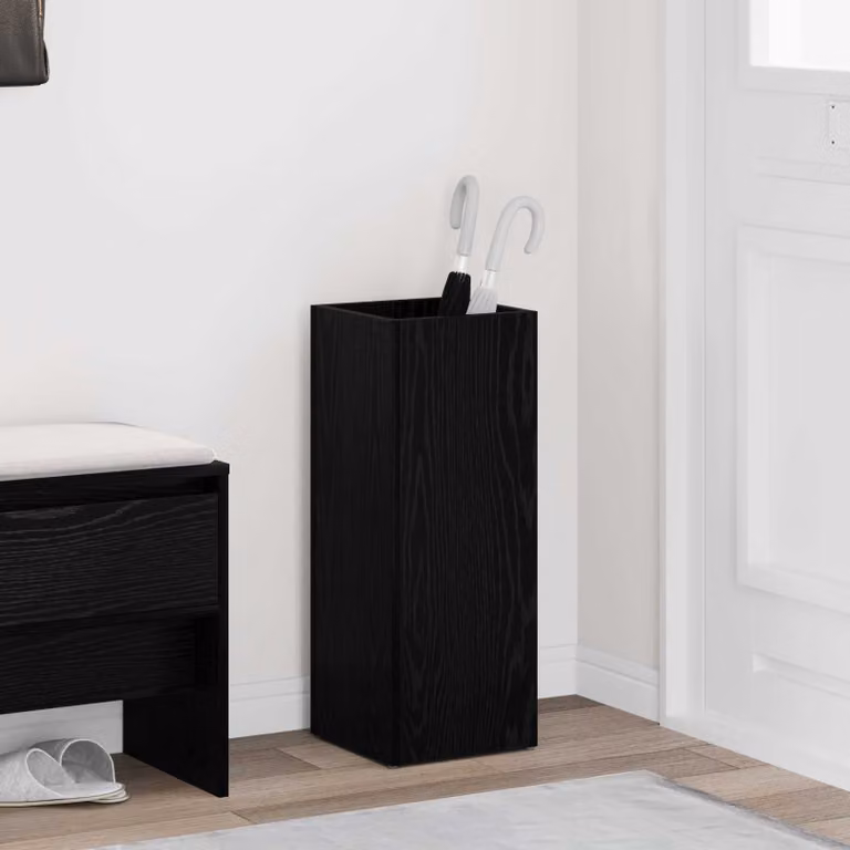 vidaXL Supporto per Ombrellone in Legno Rovere Nero L: 25 cm, P: 24,5 cm, H: 64 cm
