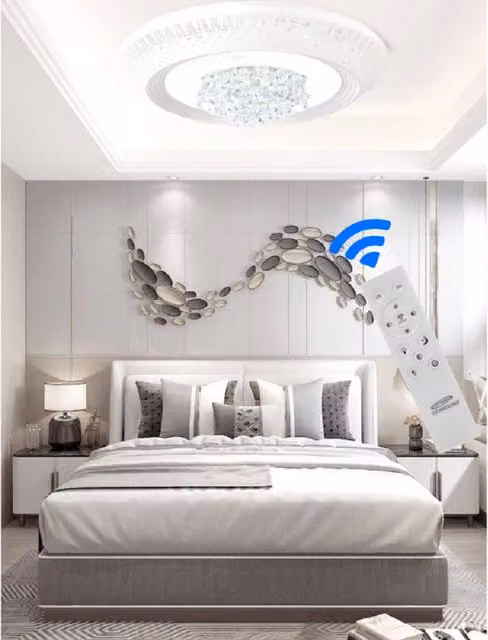 Plafoniera LED Mille Una Notte Trade Shop da 166W con Telecomando e Dimmerabile, Colore Bianco