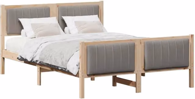 Letto matrimoniale | Letto per adulti | Struttura del Letto con testiera Marrone e taupe 140 x 190 cm