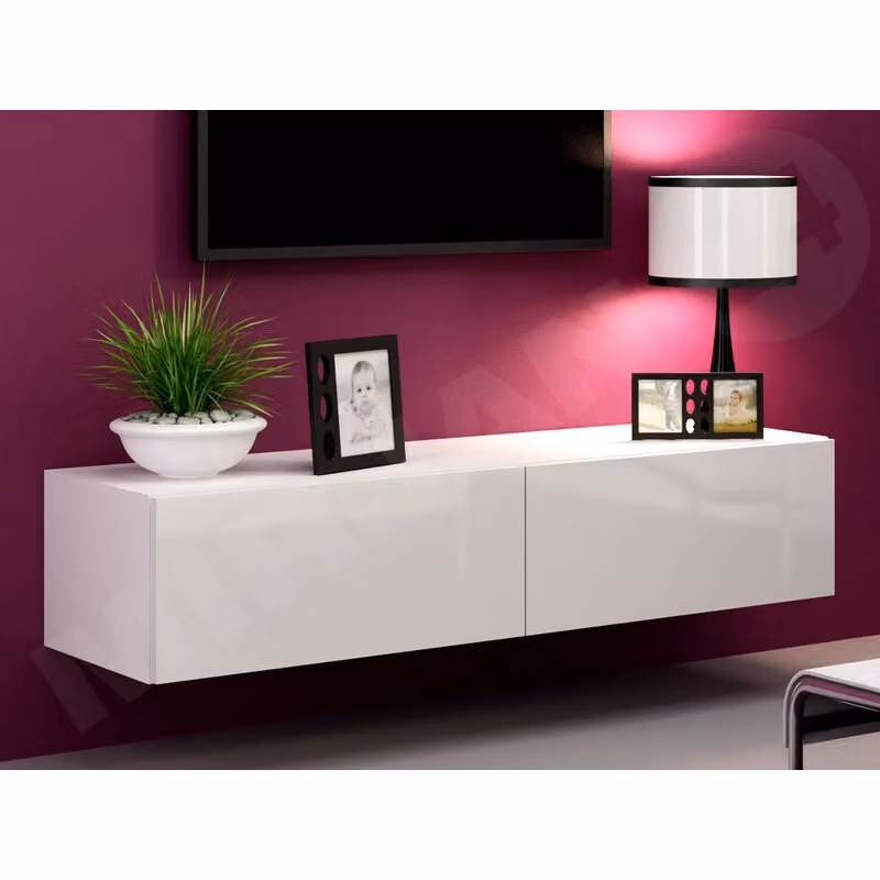 Tavolino per TV ASHTON 140 – bianco lucido