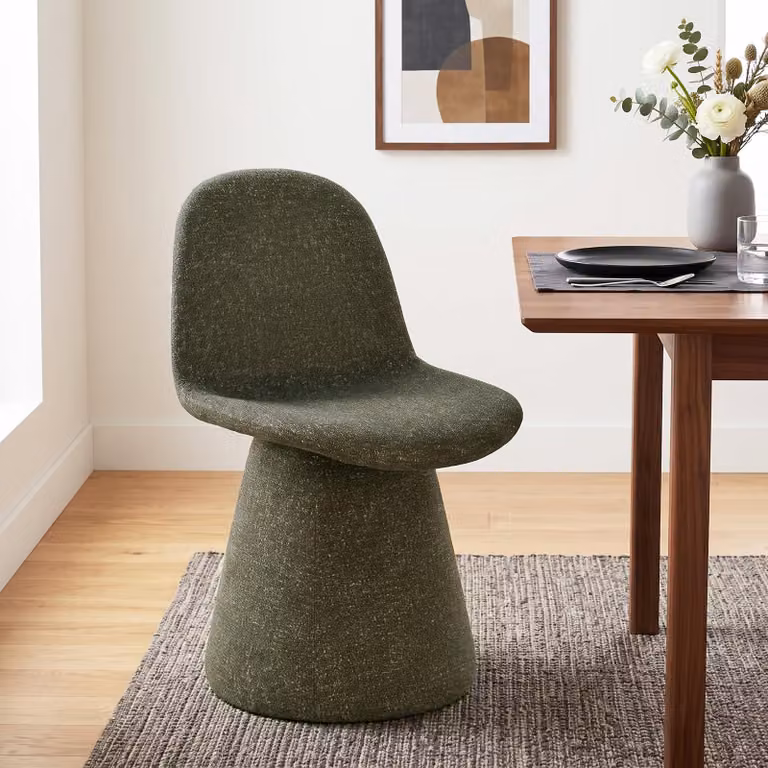 Duhome sedia da pranzo in tessuto bouclé Poltrona imbottita Poltrona imbottita con schienale Sedia girevole per sala da pranzo Soggiorno Camera da letto, verde
