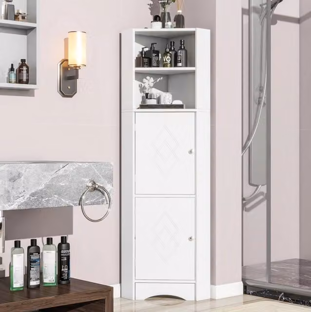 Mobile bagno angolare moderno MODFU bianco L: 120 cm, P: 55 cm, H: 13 cm