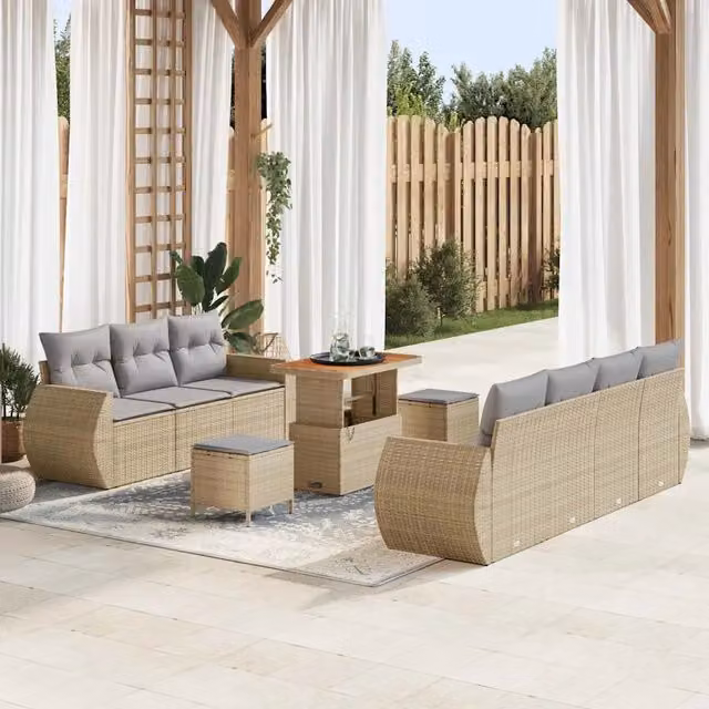 Set Divano da Giardino 10 pz 7-Numero di posti 3363792