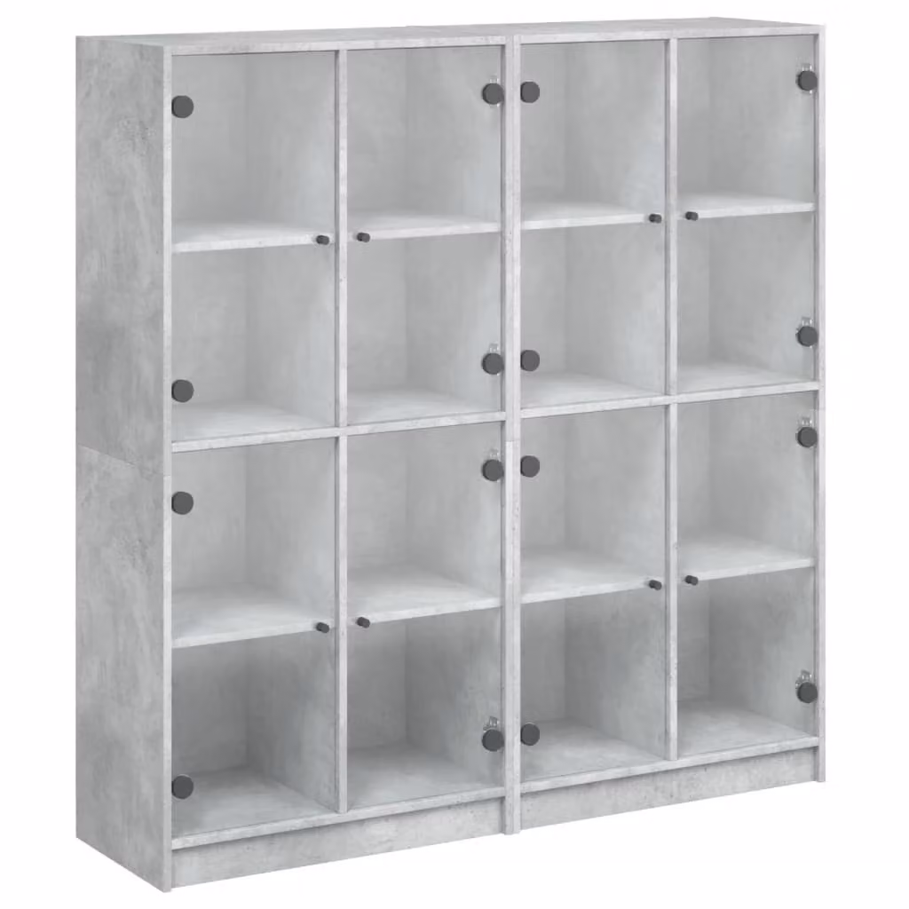 Libreria Ante Grigio Cemento 136x37x142 cm in Legno Multistrato
