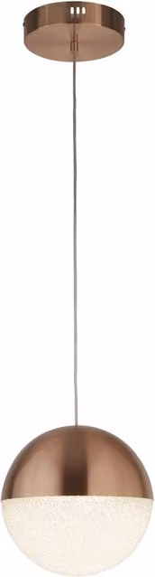 Lampadario a sospensione moderno SEARCHLIGHT con LED da 22W, finitura nero e rame, in marmo, metallo e vetro trasparente, luce 4000K