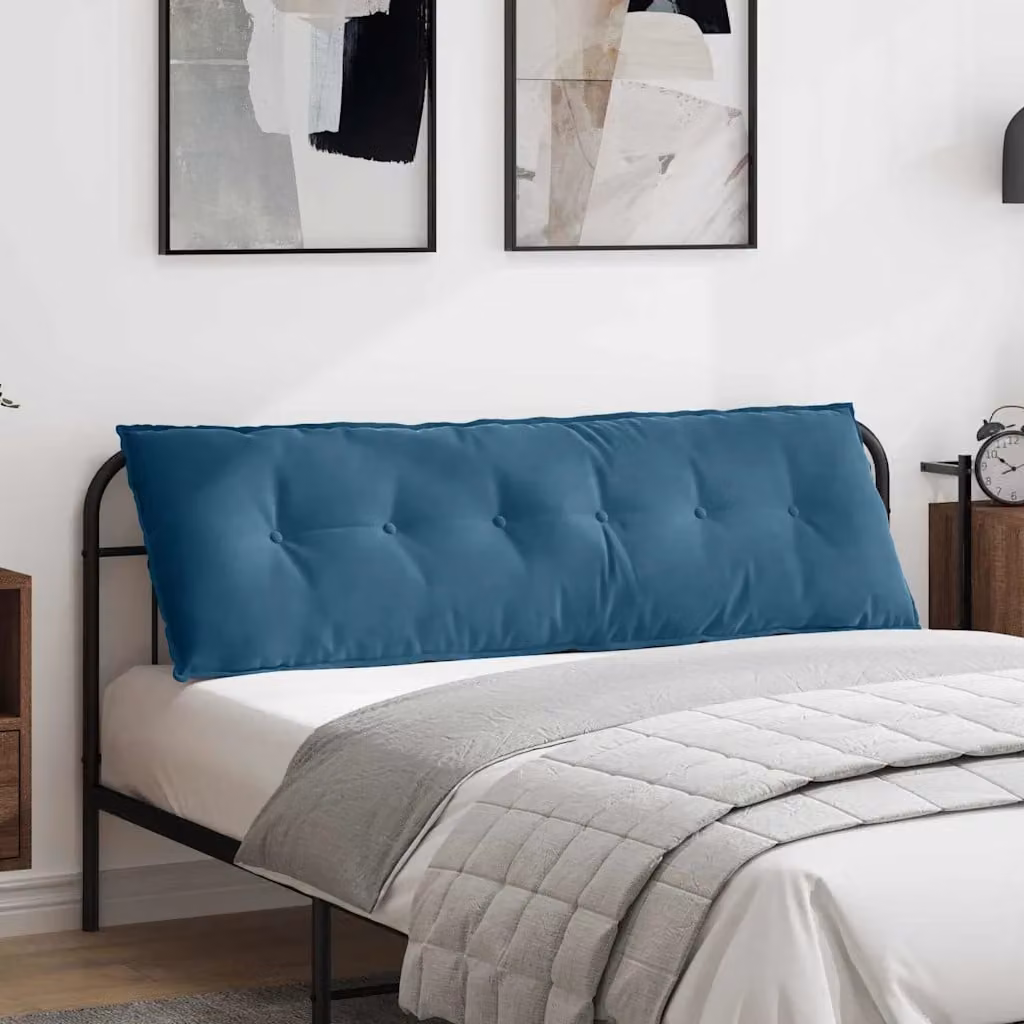 Cuscino per schiena ergonomico vidaXL in velluto a coste blu, L 160 x P 50 cm