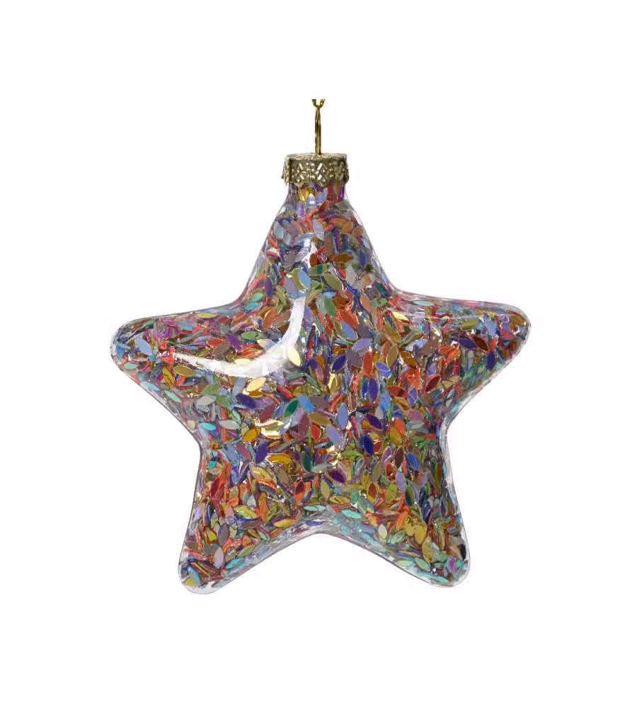 Addobbo Stella con lustrini multicolore