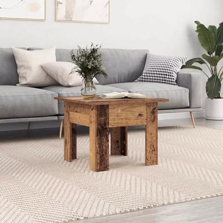 vidaXL Tavolino da salotto quadrato in legno marrone L: 55 cm, P: 55 cm, H: 42 cm