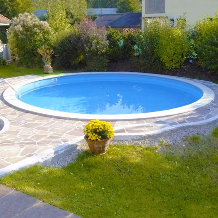 Piscina interrata circolare BSVILLAGE CLIO 300 in acciaio zincato e PVC, colori blu o sabbia, Diametro: 300 cm, Altezza: 150 cm – 2