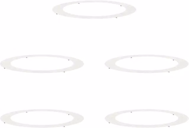 Set di 5 Anelli d'Albero Piatto DESIGN IN, Colore Bianco, in Acciaio, per Giardino Ornamentale