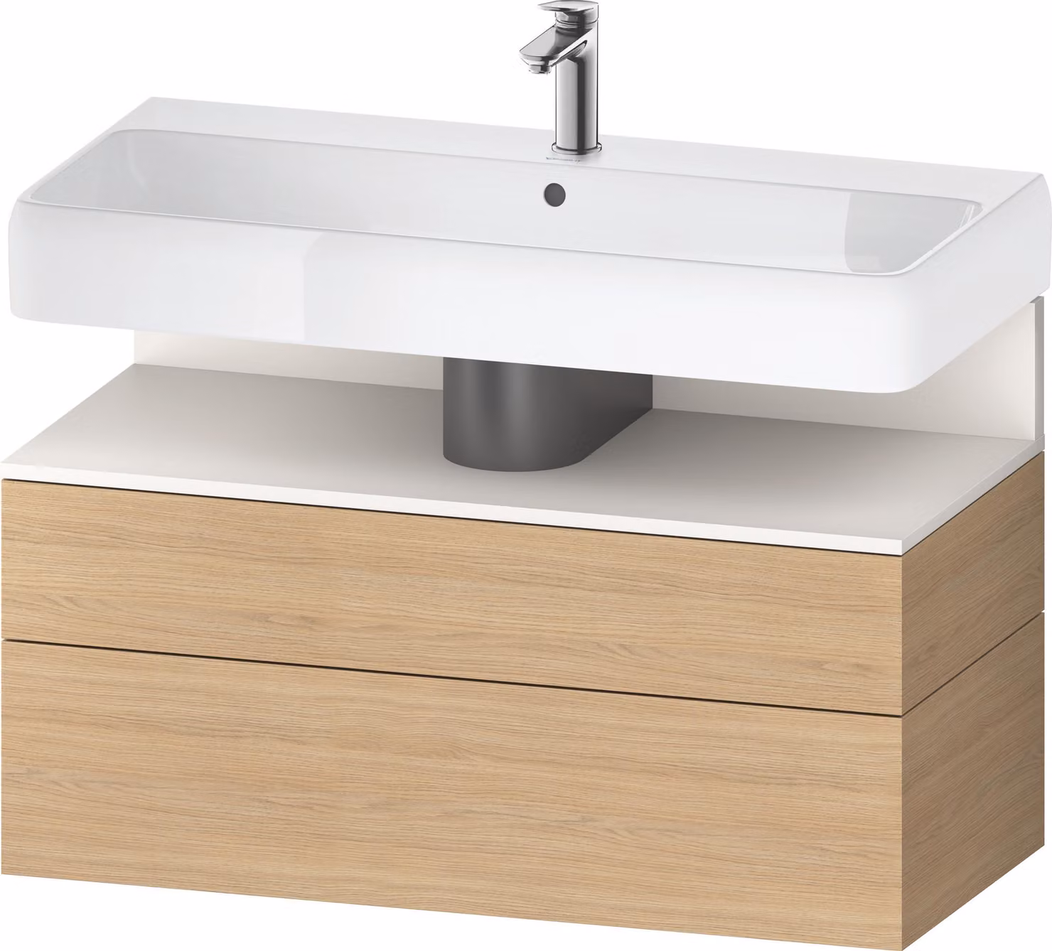 Duravit Collection One Meuble sous-lavabo, 1 tiroir et 1 coulissant, 990x470x590mm, en niche blanc supermatt, QA4395084300010, QA4395084300010