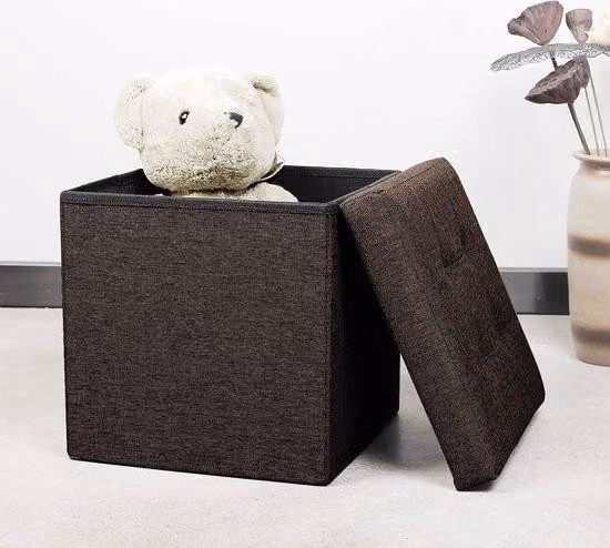 Pouf flessibile con vano portaoggetti - Panca contenitore - Arredo per soggiorno 32 x 32 x 32 cm