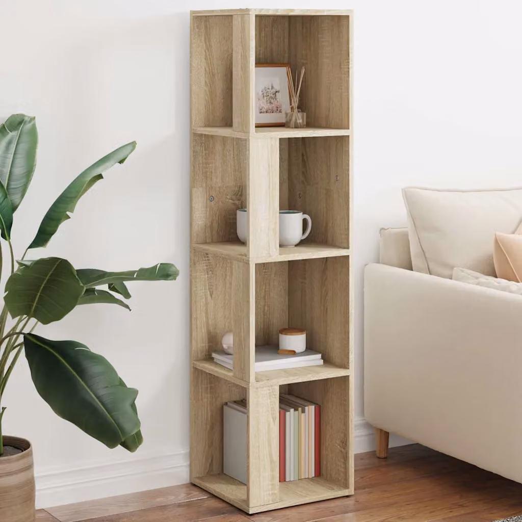 Armadietto angolare vidaXL in legno e MDF, colore rovere, L/P/H: 33 x 33 x 132 cm