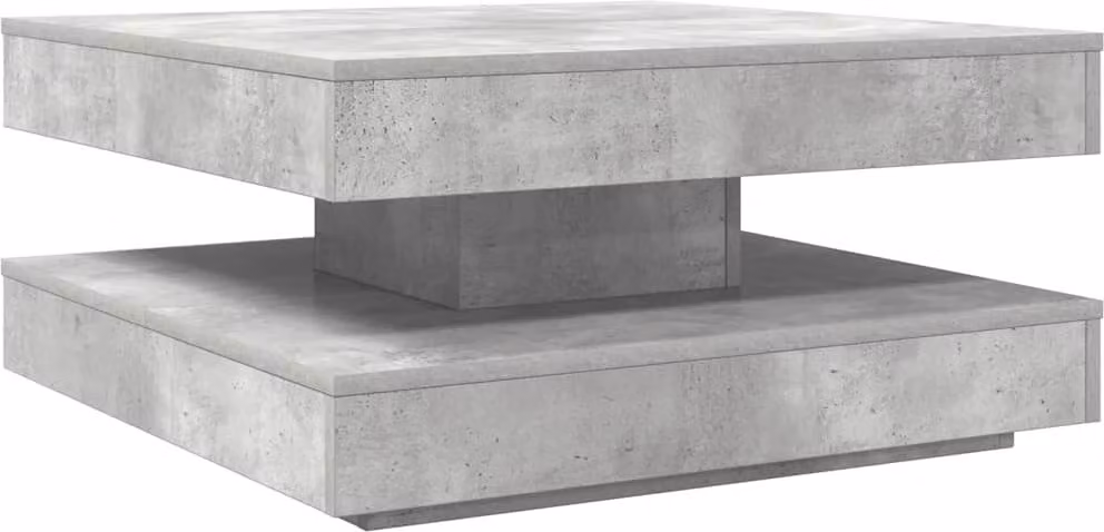 Tavolino da Caffè Girevole a 360 Gradi Grigio 70x70x34,5 cm