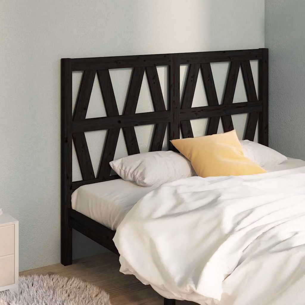 Testiera per letto moderna vidaXL in legno massello di pino nero L: 166 cm, P: 4 cm, H: 100 cm