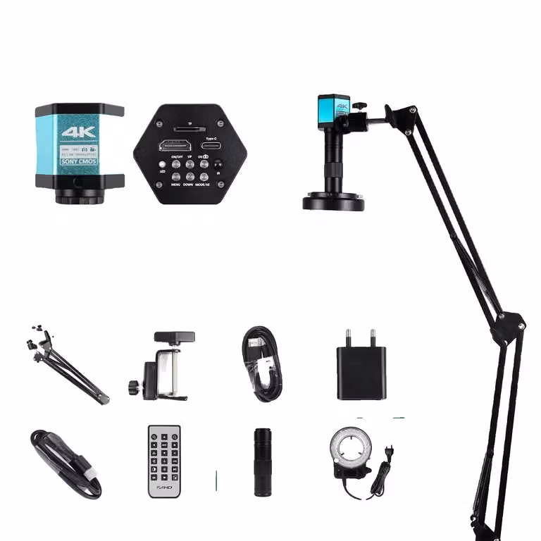 microscopio digitale 4K, ingrandimento 150x, illuminazione LED regolabile, un 4K HDMI Type-C150X
