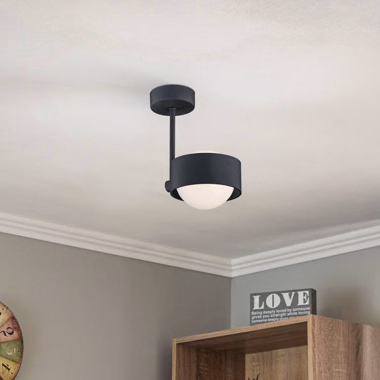 Plafoniera soffitto Mado Argon, dimmerabile, Nero, Soggiorno / Sala da pranzo, Metallo, Moderno, Plafoniera
