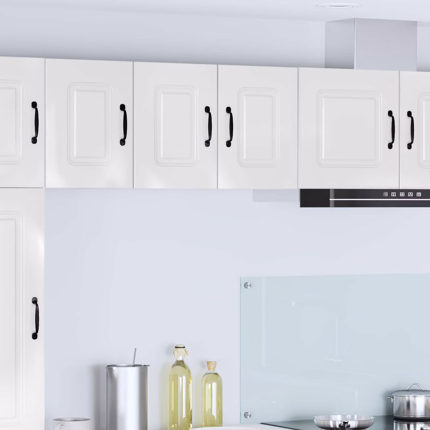 vidaXL Mobiletto pensile da cucina Kalmar Bianco Lucido con ante a battente e ripiani interni in MDF