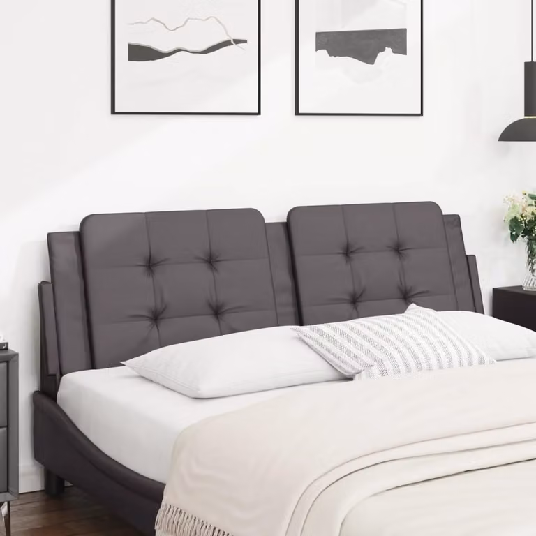 vidaXL Cuscino Testiera Zadar Grigio in Similpelle, Larghezza: 160 cm