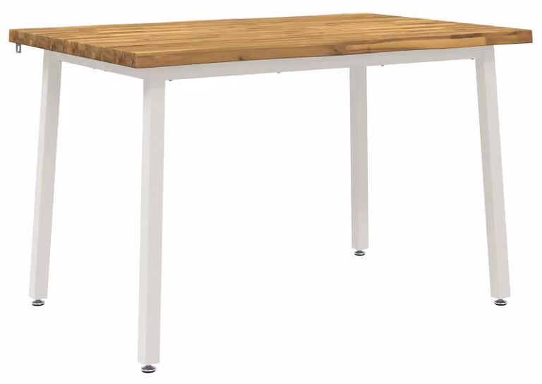 110 x 55 x 75 cm. Struttura in legno massello di acacia, finitura bianca, angoli retti