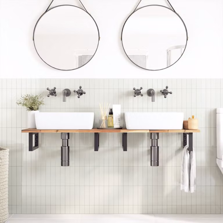 vidaXL Piano da Bagno Non Trattato 160x40x2cm Legno Massello di Acacia