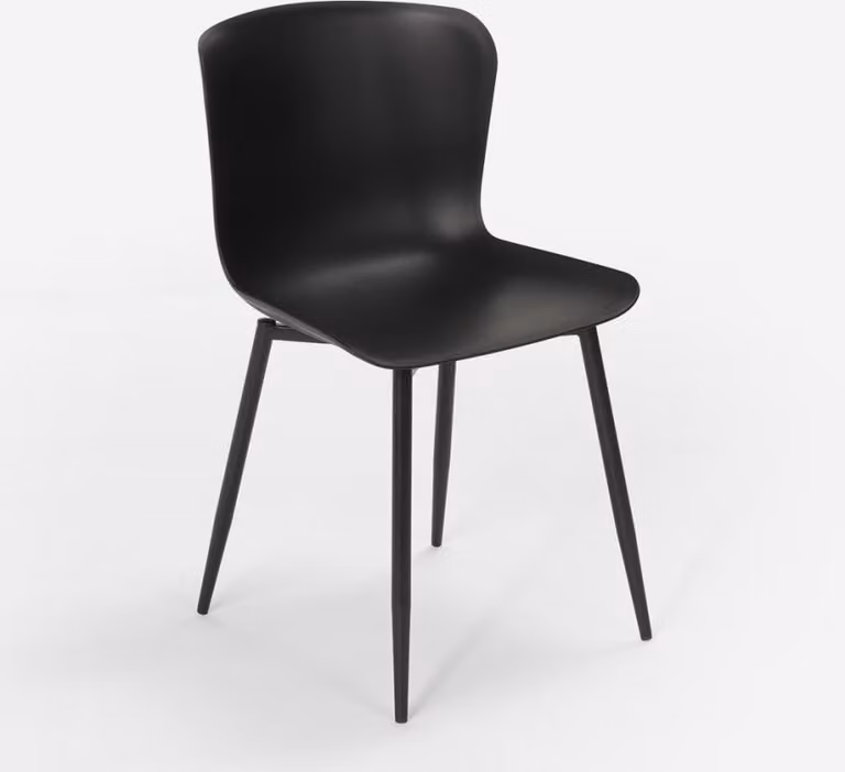 Sedia di design moderno in polipropilene e metallo per cucina bar ristorante Chloe - Nero