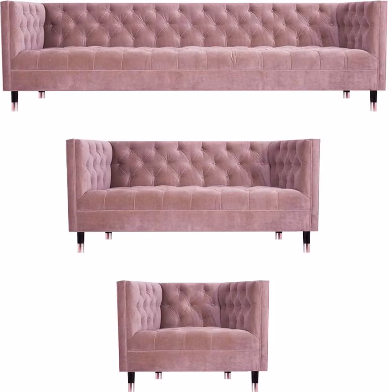 Chesterfield Komplett Sofa Set 3tlg Wohnzimmer Einrichtung Sessel Design Möbel