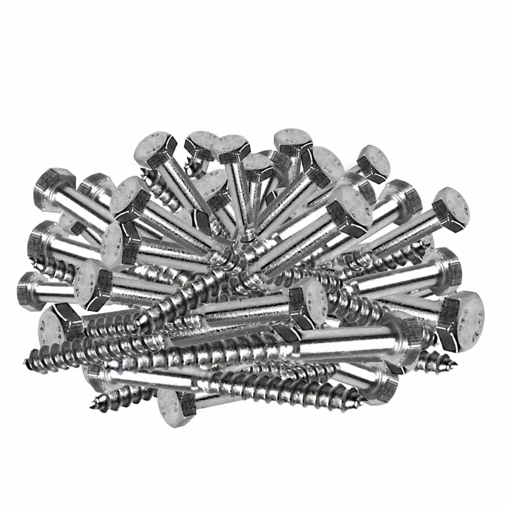 Vite per legno a testa esagonale M8x80mm in acciaio inox DIN571 50 pz.