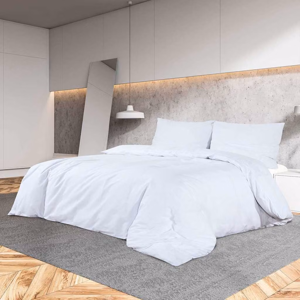 Set Copripiumino e Federe vidaXL in Cotone Bianco 220 x 240 cm
